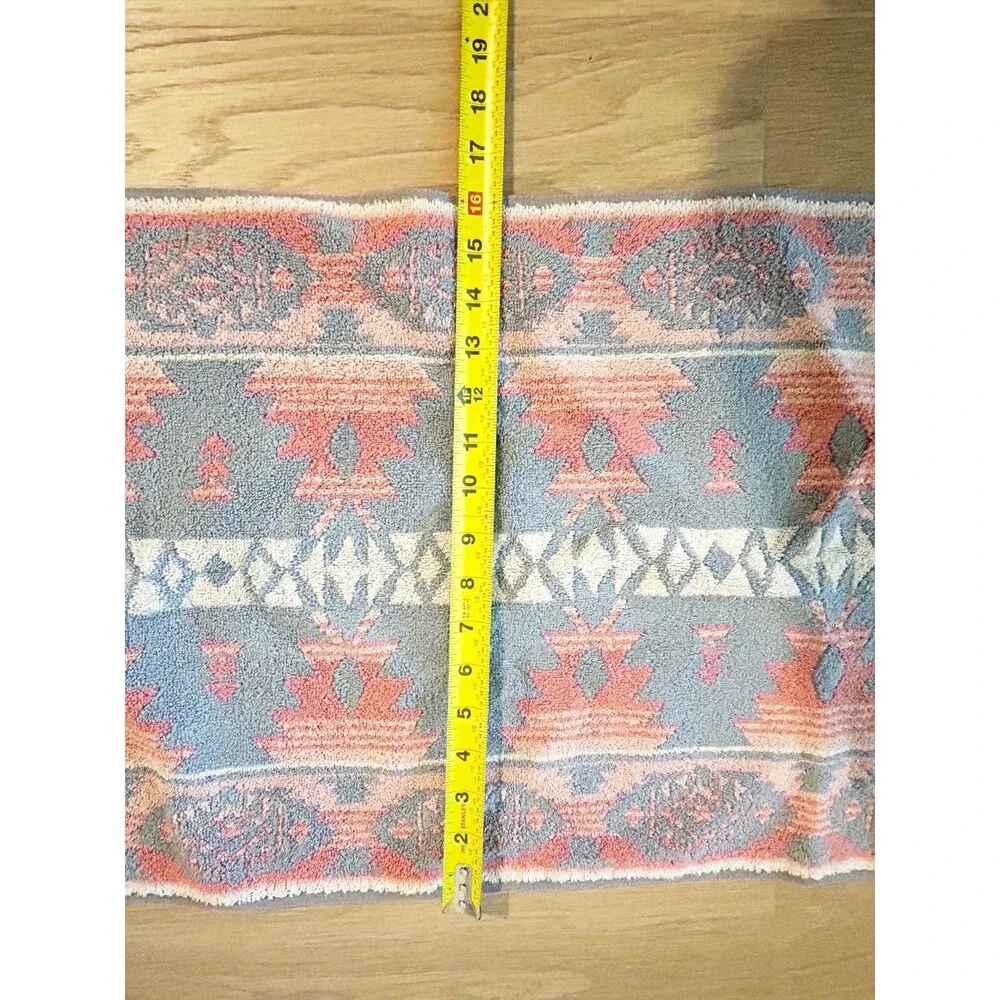 Vtg 90s Ralph Lauren Pastel Aztec Southwestern Hand Towel 30” X 16” Cotton USA
